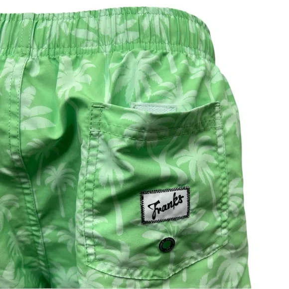 FRANKS mens XL palm tree Sage green print swim shorts trunks w mesh support - Picture 9 of 15